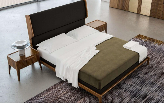Bedroom nightstand with storage in modern style wooden furniture luxury
