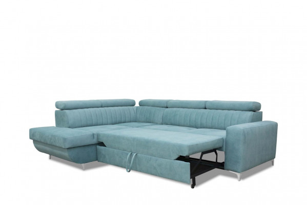 Blue Couch Living Landscape Fabric Corner Sofa Design Textile Sofa L-Shape Furniture