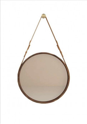 Framed Wall Mirror Luxurious brown frame made of natural walnut wood