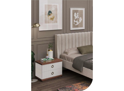 White bedside table with drawers wooden furniture modern luxury bedroom furniture