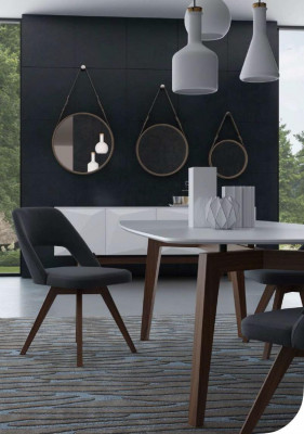 Gray Luxury Dining Chair Modern Armchair Style Designer Wooden Furniture