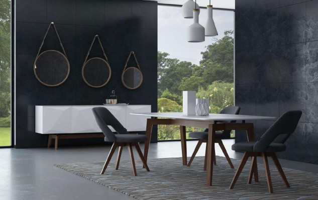 Gray Luxury Dining Chair Modern Armchair Style Designer Wooden Furniture