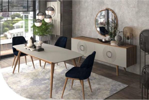 Blue dining chair luxury modern kitchen furniture designer wooden furniture