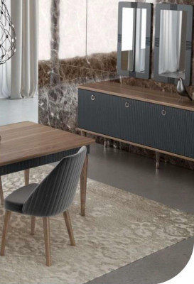 Gray Modern Luxury Chair Chairs Single-seater Wooden Furniture Kitchen Chairs