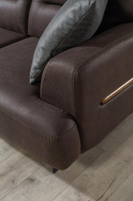 Sofa 3-seater + armchair living room sofa armchair leather furniture luxury set