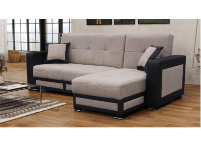 Sectional sofa with ottoman, sofa bed set, living room landscape, L-shape, designer sofa couch