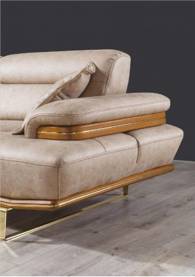 Three-seater couch upholstered design sofa modern beige luxury furniture new