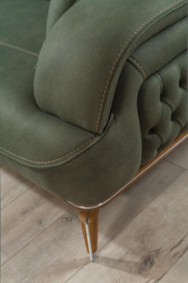 Sofa 3-Seater Gray Luxury Fabric Living Room Design Italian Style