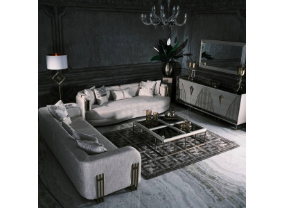 Complete sofa set three-seater fabric sofa set 8-piece living room large
