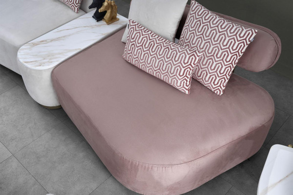 Sofa Set Large Sofa Upholstered Sofa Fabric Sofa Pink Three-Seater Set 4-piece