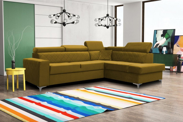Modern Relax Seating Furniture Living Landscape Corner Textile Luxury Corner Sofa L-Shape Upholstered