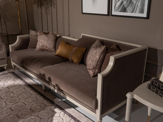 Four-seater sofa set 4 seat sofa fabric sofa upholstered sofa brown set