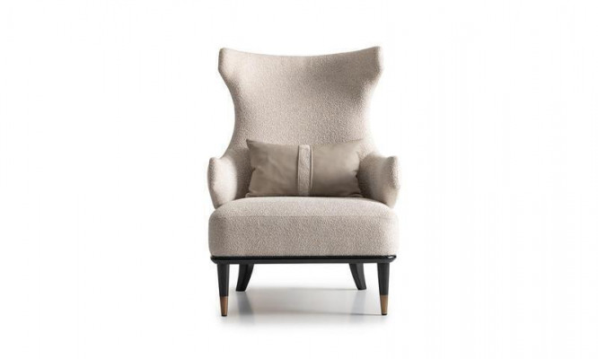 Armchair group living room cabinet modern wing chair beige cabinet