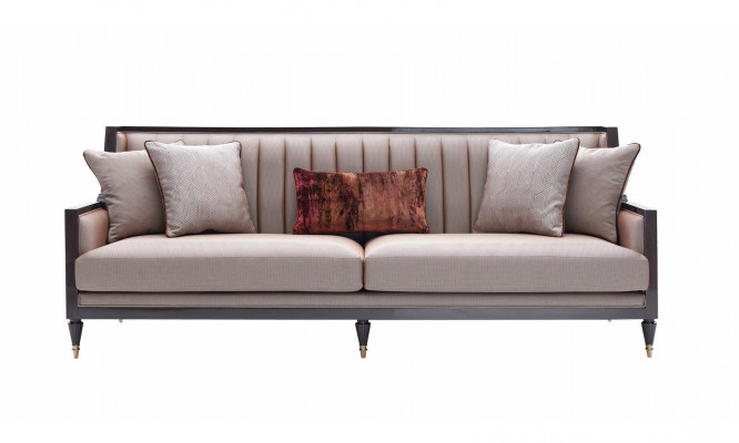 Four-seater sofa 4-seat fabric sofa upholstered sofa gray classic design