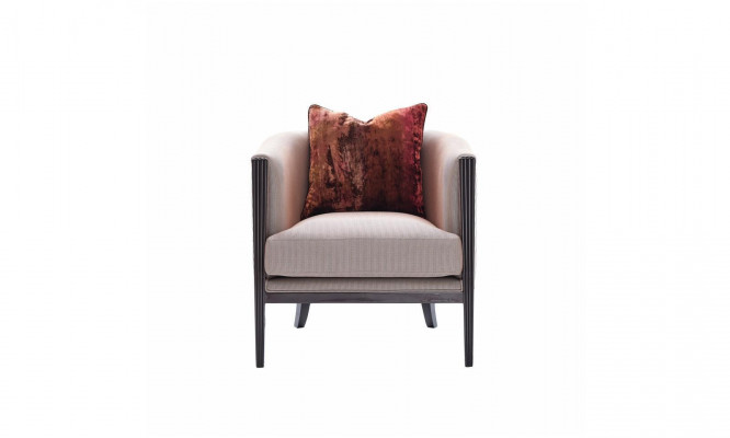Armchair, Bar Cabinet, Gray Fabric, Wing Chair, Bar, Living Room Set