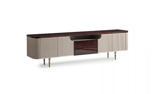 Sideboard TV Stand RTV Lowboard Wood Beige Modern Table Living Room