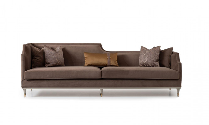 Four-seater fabric sofa brown sofas living room upholstered sofa