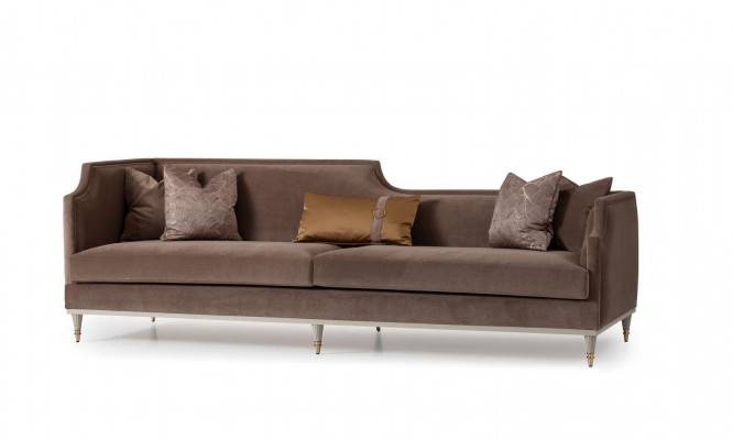 Four-seater fabric sofa brown sofas living room upholstered sofa