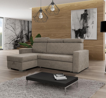 Design Couch Lounge Corner Modern Textile Corner Sofa L-shape Living Landscape Relax Seat
