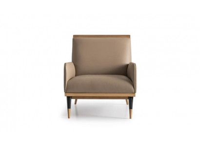 Single-Seater Armchair Luxury Club Chair Beige Faux Leather Living Room
