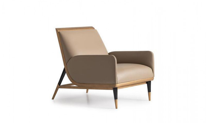 Single-Seater Armchair Luxury Club Chair Beige Faux Leather Living Room