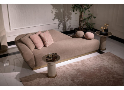 Chaise longue reclining chair armchair sofa beige modern upholstery fabric