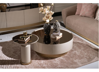 Complete coffee table side table sofa table beige luxury