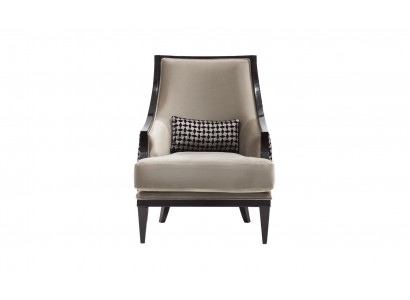 Armchair Wingback Chair Single-Seater Fabric Gray Living Room Classic
