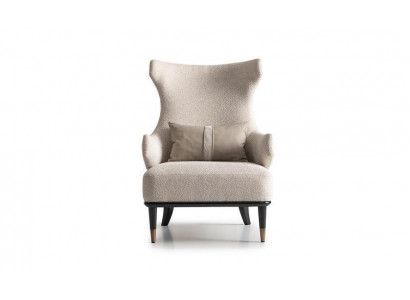Luxurious Modern Wingback Chair Single-Seater Luxury Beige Fabric Modern Living Room