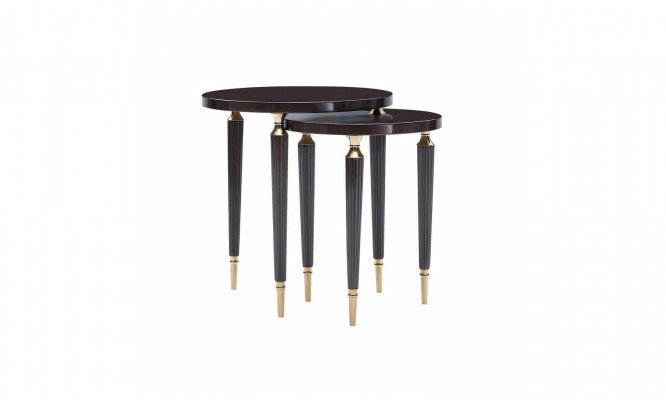 Group of side tables, coffee tables, set of tables 2-piece black