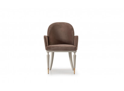Dining chair kitchen chair chair with armrests brown upholstery modern