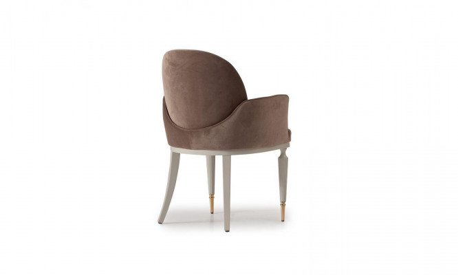 Dining chair kitchen chair chair with armrests brown upholstery modern