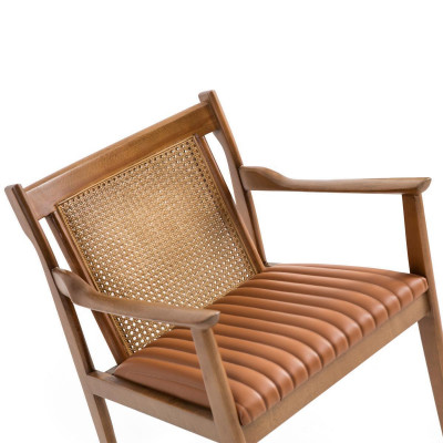 Modern wooden armchair upholstered leather dining room chair new furniture