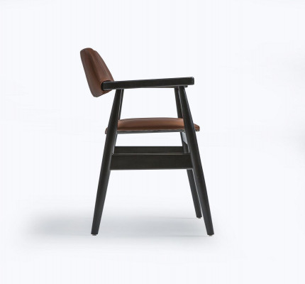 Design armchair dining room black furniture wooden chair new seat