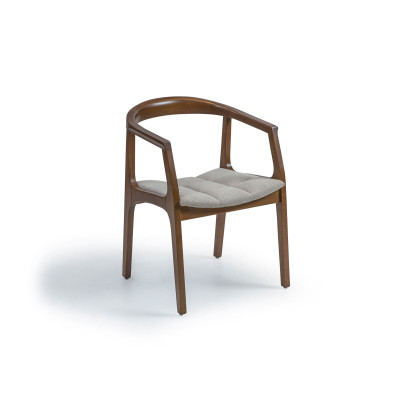 Brown chair with armrests modern dining room wooden chair interior design