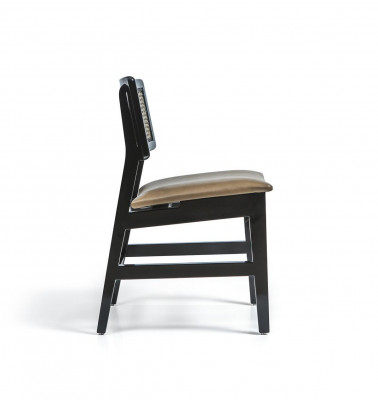 Dining room chair black wood chair new furniture upholstered seat design modern