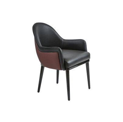 Black chair with armrests modern dining room luxury furniture upholstered seat