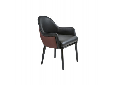Black chair with armrests modern dining room luxury furniture upholstered seat