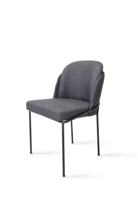 Luxury Gray Chair Dining Room Upholstered Fabric Furniture New Designer Chairs