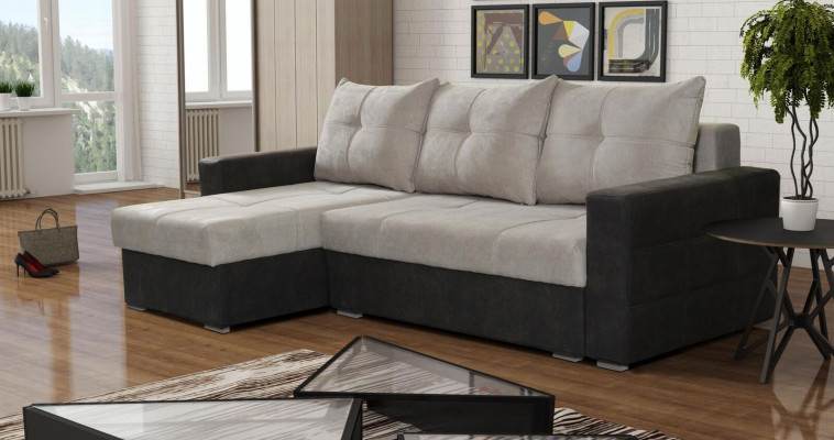 Luxury Corner Couch L-Shape Noble Modern Sofas Italian Furniture Textile Beige Fabric New