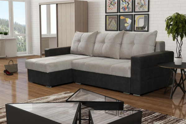 Luxury Corner Couch L-Shape Noble Modern Sofas Italian Furniture Textile Beige Fabric New
