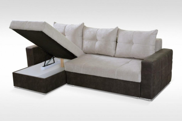 Luxury Corner Couch L-Shape Noble Modern Sofas Italian Furniture Textile Beige Fabric New