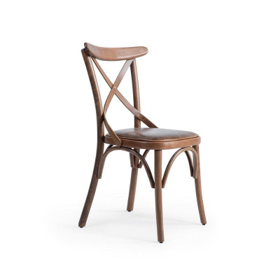 Wooden designer chair luxury dining room furniture brown new establishment