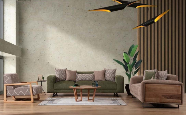 Stylish living room seating furniture designer sofa set four-seater armchair
