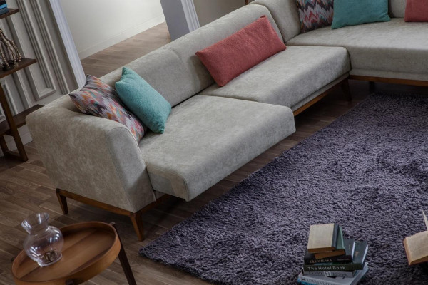Gray L-shaped corner sofa living area living room couches luxury sofas