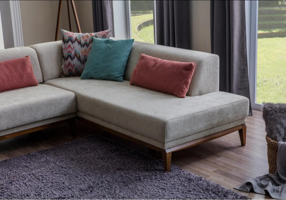 Gray L-shaped corner sofa living area living room couches luxury sofas