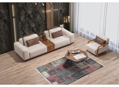 Beige Exclusive 2-Seater Sofa Living Room Couches Modern Two-Seater