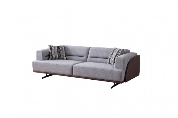 Gray Modern 3-Seater Upholstered Living Room Couches Luxury Noble Sofas