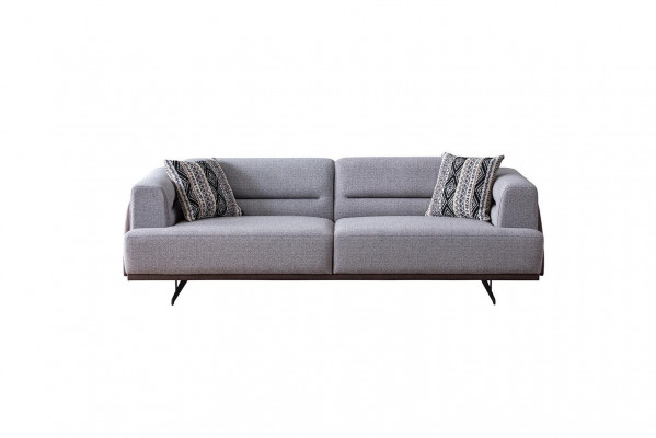 Gray Modern 3-Seater Upholstered Living Room Couches Luxury Noble Sofas