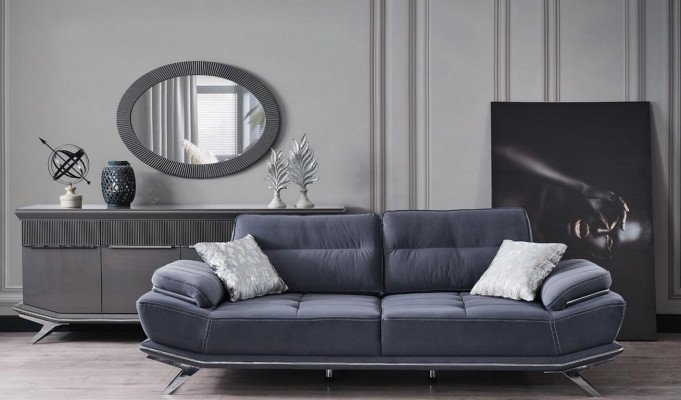 Modern blue color 3-seater sofa Comfort and style in a new ensemble